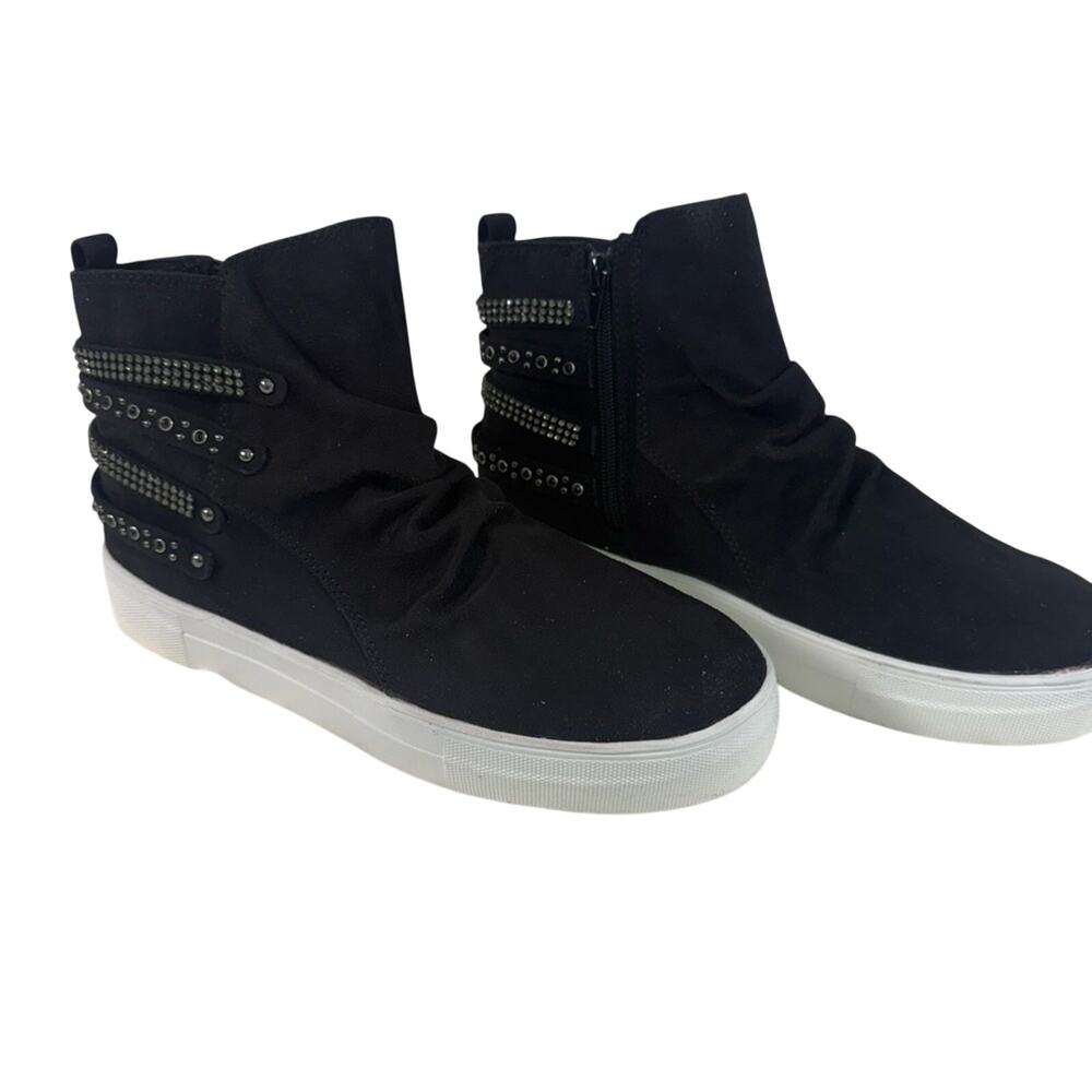 Not Rated Black Studded Women's Sneakers - Picture 2 of 4